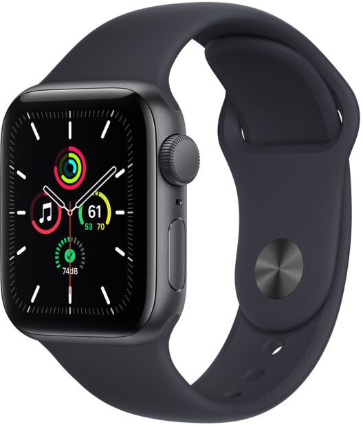 Apple Watch SE GPS 40mm Space Grey Aluminium Case with Midnight Sport Band (MKQ13) 